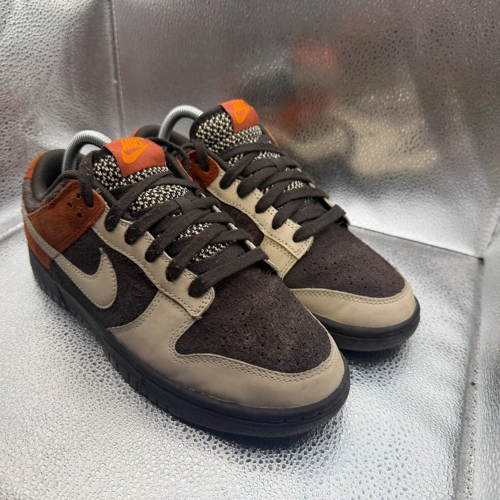 Size 7 Nike Dunk Low Red Panda Brown Suede Leather Mens Sneaker Shoes FV0395-200